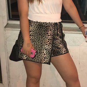 Vintage cheetah leopard giraffe velvet wrap skirt